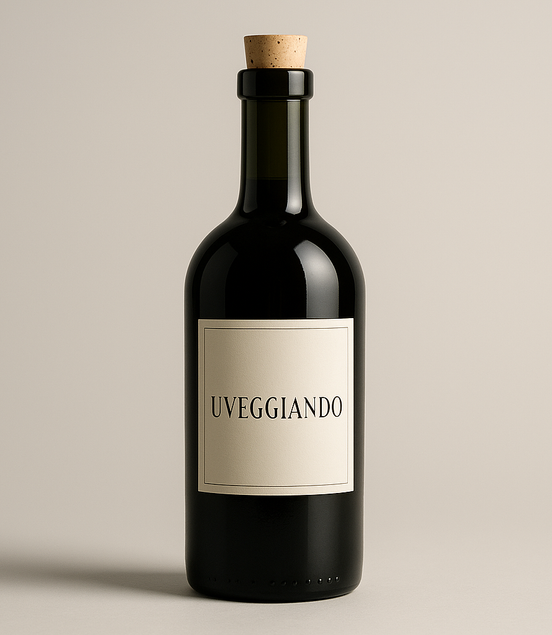 bottiglia di vino con il mio logo quadrato di Uveggiando